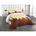 thumbnail image 3 of Ambesonne Cactus Quilted Bedspread Set 3 Pcs, Arid Country Eco Sunset, Queen Size, Yellow Brown Redwood, 3 of 5
