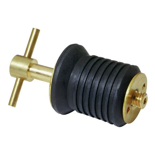 attwood Brass Plated Handle Snap-Handle Drain Plug
