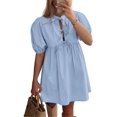 thumbnail image 1 of Vestido PRETTYGARDEN para mujer, minipajarita de verano en forma de A, azul claro, 1 of 8