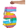 thumbnail image 4 of Small Rainbow Pinata Number 5 for Kids Birthday Party (11.6 x 16.5 x 3 In), 4 of 8