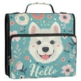thumbnail image 4 of 3 Ring Zipper Binder with Shoulder Strap Waterproof Trapper Keeper 2 Inch D-Ring 500 Sheets Capacity Hello Dog Face, 4 of 8