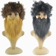 thumbnail image 4 of KAKOWELY 1 juego de máscara de cosplay de barba salvaje, bigote de Halloween, divertidos accesorios de barba, bigotes de simulación, accesorio de disfraz de cosplay, 4 of 5
