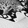 thumbnail image 5 of Homewish Nature Botanical Tree Twin Quilt Set,Vintage Plants Twin Coverlet Set,Black White,Black Reversible,2pcs, 5 of 7