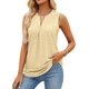 thumbnail image 3 of BAXLIMEK Camisetas sin mangas para mujer casual verano 2023 sueltas, blusa tipo túnica fruncida con ojales lisos y elegantes, 3 of 5