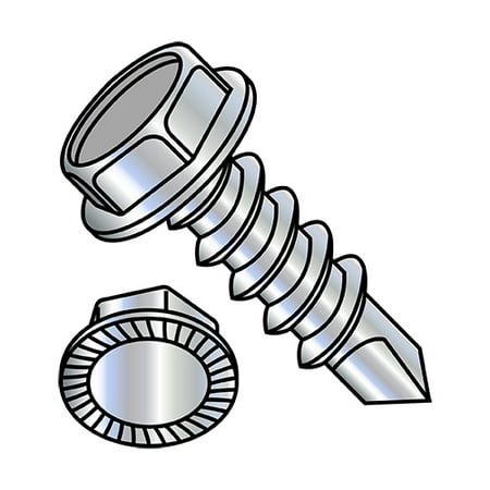 

8-18X2 Unslotted Hex washer Serrated Self Drilling Screw Full Thread Zinc (Pack Qty 2 500) BC-0832KWS