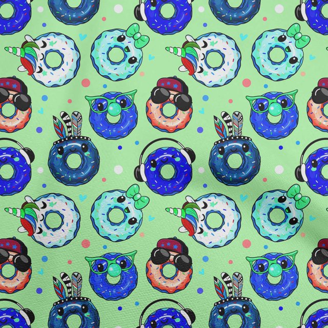 oneOone Polyester Spandex Light Green Fabric Kawai Sewing Material Print Fabric By The Yard 56 Inch Wide-P3