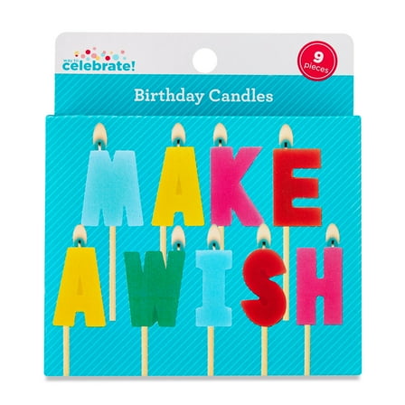 Multicolor Make a Wish Birthday Candles Set, 9 Pieces, by Way To Celebrate