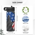 thumbnail image 4 of Sikiie Butterfly With USA Flag Print 18OZ Insulated Straw Cup, Portable Leak-proof Sports Water Bottle, Stainless Steel Water Cup Suitable for Home and Outdoor, 4 of 8