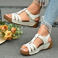 thumbnail image 5 of 2025 Womens Sandals Beach, Xunlbb Fashion Women Casual Round Head Comfy Sandals Beach Casual Sandals Shoes(White,Size:36), 5 of 9