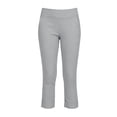 thumbnail image 7 of HongQid Women's Cropped Pants Elastic Waist Rolled Hem High Waisted Casual Work Petite Capri Trousers with Pockets, 7 of 7