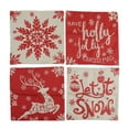 thumbnail image 2 of Christmas Pillowcase, Christmas Pillow Covers Invisibility Zipper Deer Snowflake Snowman  For Home Couch 01, 2 of 8