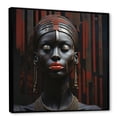 thumbnail image 2 of Designart "Diva African American Woman in Black and Red I" Fashion Framed Wall Art - Glam Black Woman Egyptian Bedroom Framed Canvas Wall Art, 2 of 6