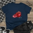 thumbnail image 3 of Women's Cotton T-Shirt with Pomegranate Design, Original Artwork Modern and Stylish, 3 of 5