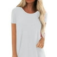 thumbnail image 2 of Gvmfive Women Summer Casual T Shirt Plain Short Sleeve Tunic Tops Loose Blouse, 2 of 5
