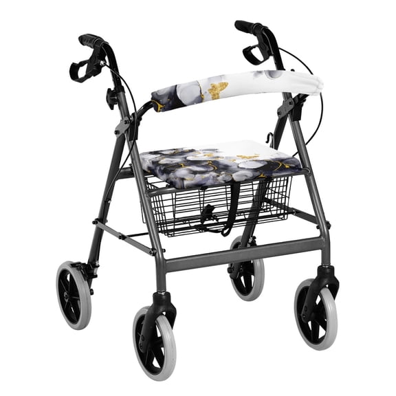 HELLHERO Rollator Walker Seat and Backrest Rollbar Covers Set Seat and Backrest Covers Machine Washable Stretchable Material Secure Fit for Elderly