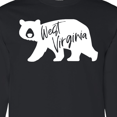 thumbnail image 4 of Inktastic West Virginia White Bear Silhouette Long Sleeve T-Shirt, 4 of 5