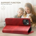 thumbnail image 5 of Nalacover Wallet Case for iPhone 15 Plus with Credit Card Slots Holder Kickstand, Premium PU Leather + Soft Silicone Magnetic Closure Flip Folio Cover Anti-Scratches Shockproof Case, Red, 5 of 6