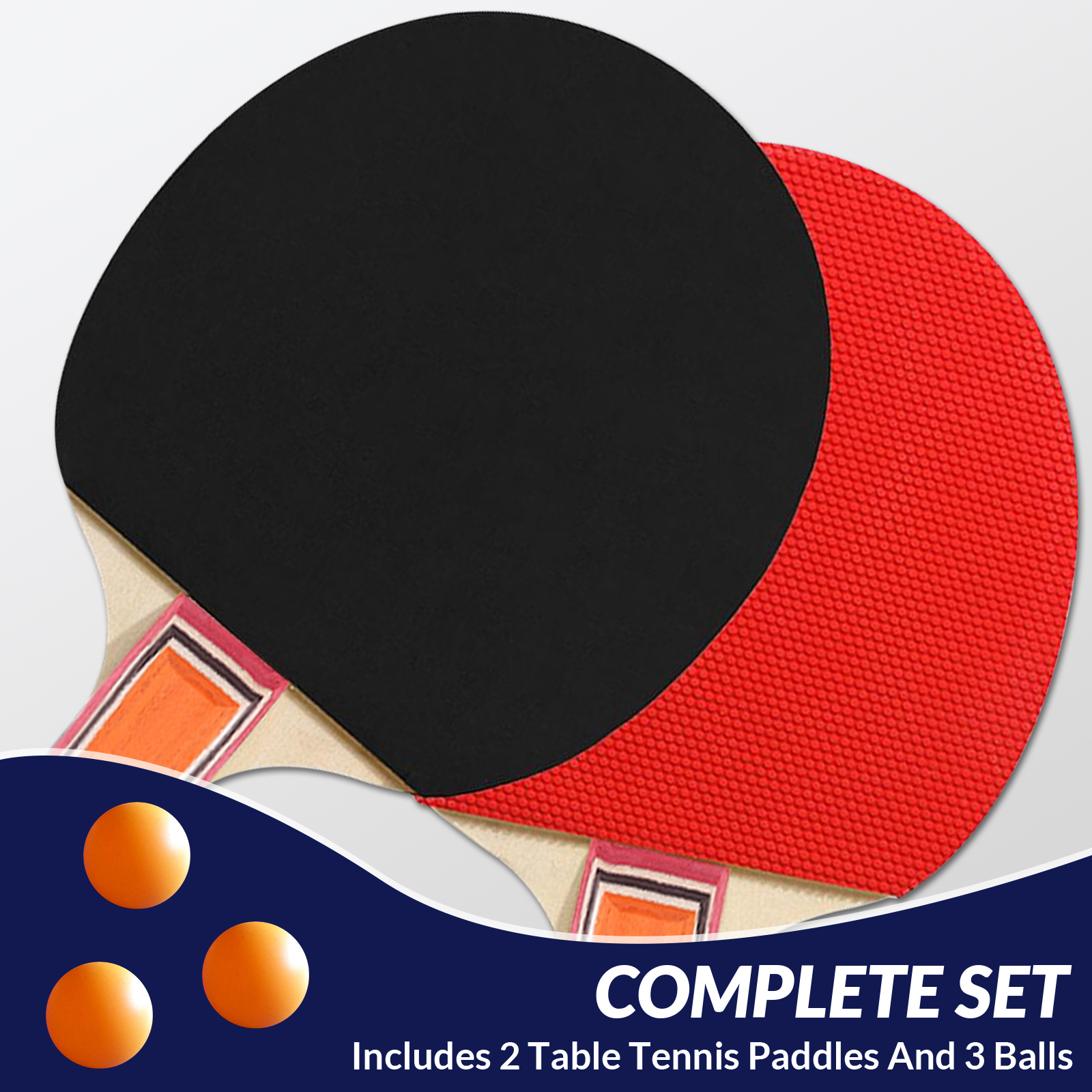 ZIVACATE 8ft Mid-Size Table Tennis Table, Foldable&Portable, Ping Pong Table with Net, 2 Table Tennis Paddles and 3 Balls for Indoor Outdoor Game-(Blue,Black)