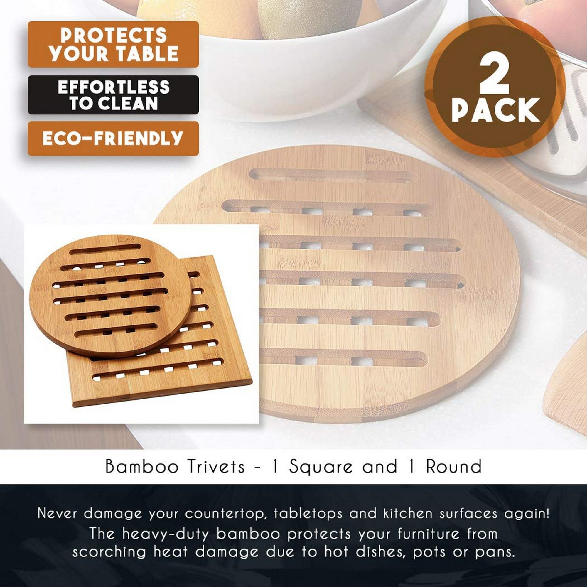 Bamboo Saucer Ø20 CM Trivet Wood Coasters Wood Table Protector Pot