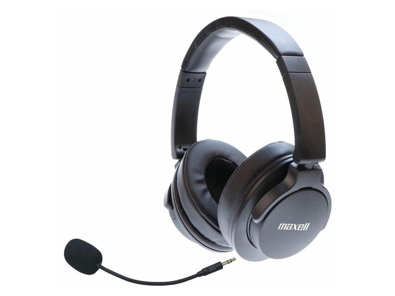 Maxell Bass 13 Active Noise Cancellation Wireless Headphones with Boom MIC, Black