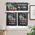 thumbnail image 2 of Red Truck Kitchen Curtains and Valances Set, Our First Christmas Tree Winter Snowflake Black Wood Grain Rod Pocket Window Valance Window Curtain Panels for Living Room Bedroom, 27.5x24in, 3 Pieces, 2 of 7