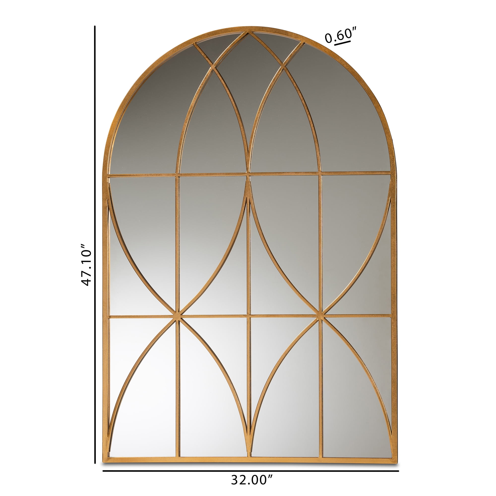 Baxton Studio Celerina Modern and Contemporary Gold Finished Metal Accent Wall Mirror
