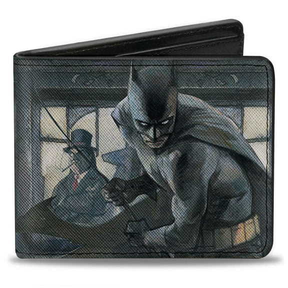 DC Comics Wallet, Bifold, The Dark Knight Annual 1 Cover Mad Hatter Scarecrow Penguin, Vegan Leather