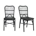 thumbnail image 5 of Grey & Black Outdoor PE Wicker Patio Dining Chairs Set of 2 Rust-Proof Iron Frame & High Capacity, Perfect for Backyard and Poolside, 5 of 12