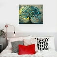 thumbnail image 5 of ONETECH Vintage Wall Art Canvas Teal and Yellow Butterfly on Full Moon Landscape Background Tree of Life Paintings Art Prints Creative Framed Artwork for Home Bedroom Dining Room Ready to Hang, 5 of 6