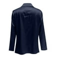 thumbnail image 5 of Women's Satin Cowl Neck Long Sleeve Blouse Elegant Silky Formal Office Top for Work, Business Navy XL, 5 of 6