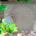 thumbnail image 2 of CAMILSON Indoor Outdoor Rug, 9' x 12' Grey Medallion Area Rugs, 2 of 9
