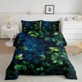 thumbnail image 2 of Green Leaf Twin Comforter Set,Botanical Plant Leaves Bedding Set,Tropical Jungle Forest Quilt Bed Set Boho Style Nature Themed Bed Comforter Set 2Pcs, 2 of 5