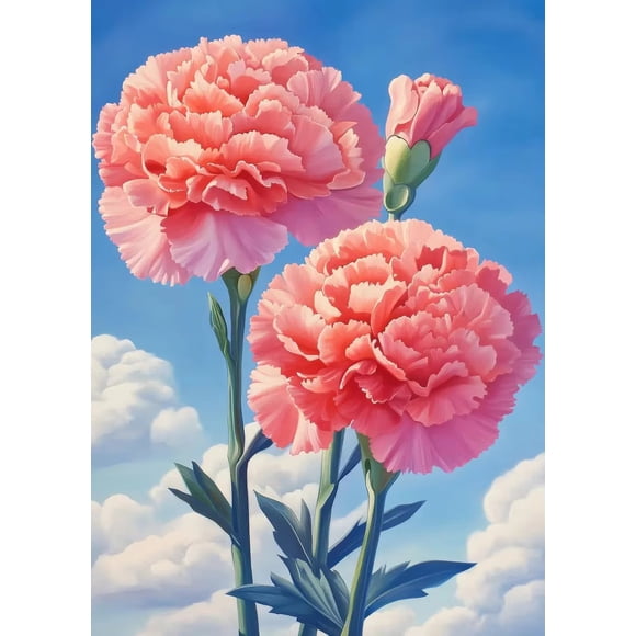 Vintage Classic Flowers Garden Posters Farmhouse Carnation Hydrangea Macrophylla Prints Wall Pictures Canvas Painting Home Decor50 x 70 cm, frameless,SKU-22