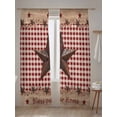 thumbnail image 5 of Sheer Curtains 96 Inches Long 2 Panels Set for Living Room, Country Star Farm Semi Sheer Curtains for Windows, Farmhouse Plaid Texas Vintage Fruit Voile Window Treatments Rod Pocket Curtain, 5 of 7
