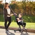 thumbnail image 2 of Evolur Cruise Rider Stroller with Canopy, Lightweight Umbrella Stroller with Compact Fold, Easy to Carry Travel Stroller - Noir Black, 2 of 5