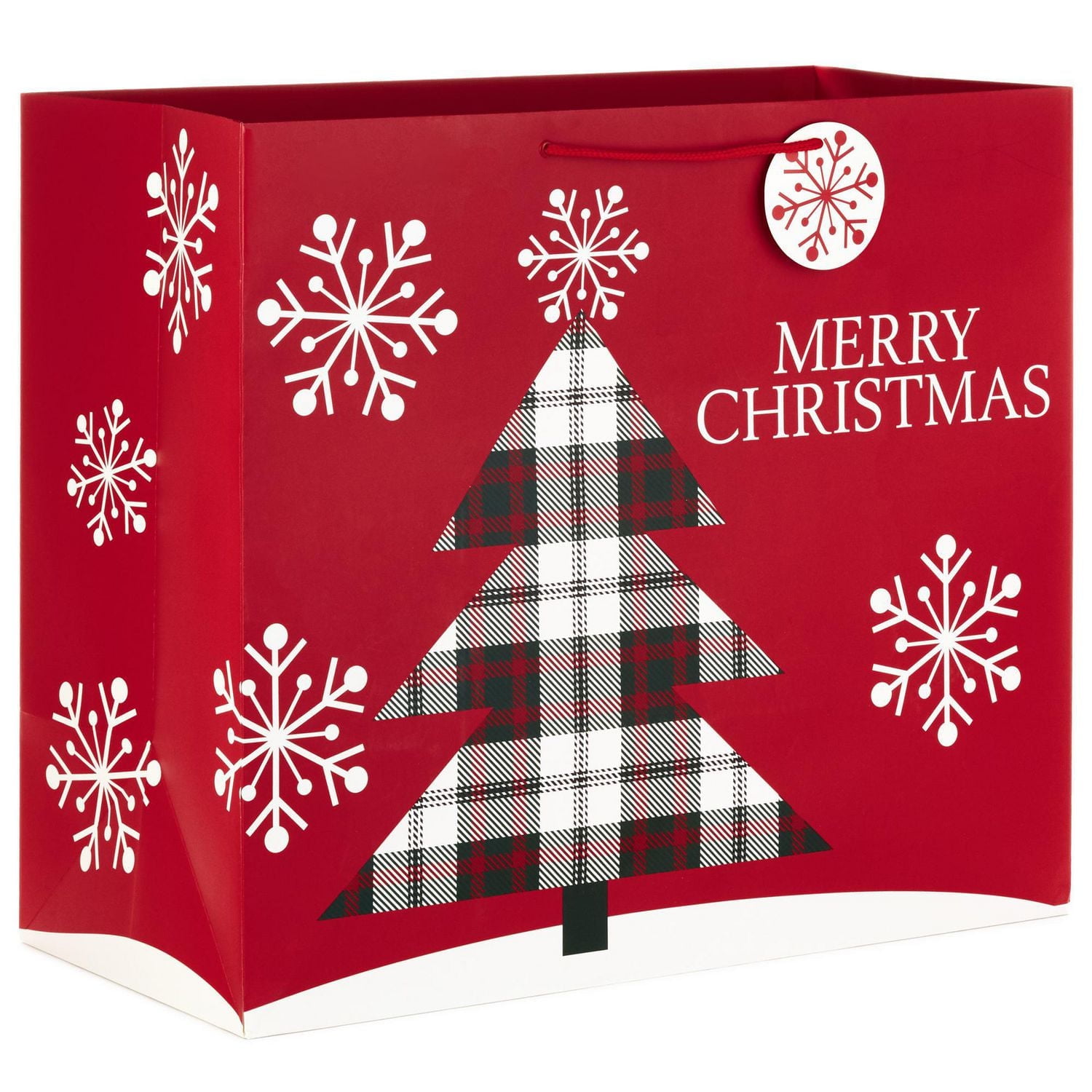 Image Arts Plaid Tree Heavy-Duty X-Wide 19" Jumbo Christmas Gift Bag