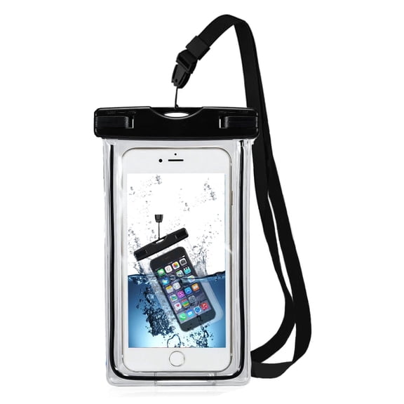 Waterproof Phone Pouch up to 6.7 inch – Floating Dry Bag with Strap for iPhone 16/15/14/13/12, Samsung Galaxy S24/S23/S22/S20 & More – Protective Case for Swimming/Beach – Black by MMOBIEL