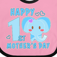 thumbnail image 4 of Inktastic Happy First Mothers Day with Elephant Boys or Girls Baby Bib, 4 of 4