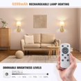 thumbnail image 4 of VOLISUN Battery Operated Wall Sconce Set of Two,Gold Wireless Sconces with Romote and Rechargeable Bulbs,9 Colors Indoor Wireless Wall Lights for Bedroom Living Room Hallway, 4 of 10