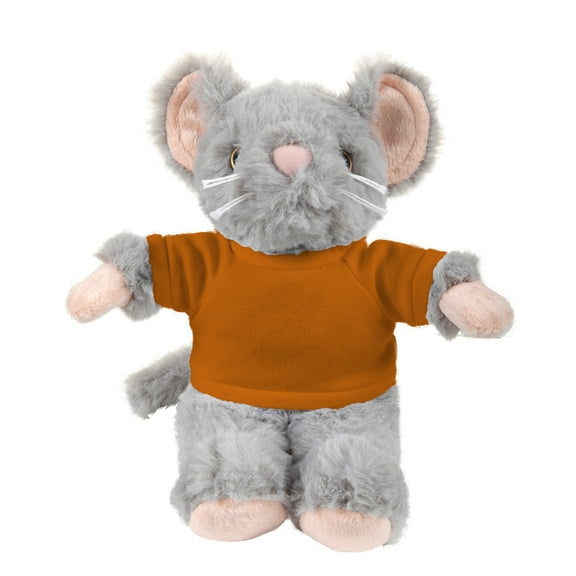 Plushland 8 Inch Floppy Mouse with Tee Plush Stuffed Animal Personalized Gift - Custom Text on Shirt - Great Present for Mothers Day, Valentine Day, Graduation Day, Birthday