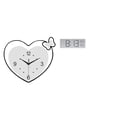 thumbnail image 1 of Reloj De Pared Acrílico En Forma De Corazón Con Gran Pantalla Digital, Movimiento Silencioso, Arte Decorativo Para Sala De Estudio, Cafetería, Oficina, Dormitorio, Temperatura Y Humedad., 1 of 8