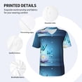 thumbnail image 4 of Daiia Butterflies And Waterlily In Water Mens Baseball Jersey Button Down Shirts Short Sleeve Sports Uniforms-Small, 4 of 9