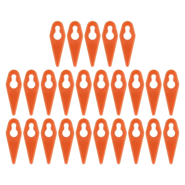 Plastic Trimming Blade, Lawn Mower Replacement Blades Wear Resistant 25PCS Easy To Install Compact Size For Garden Devices Orange