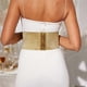 thumbnail image 5 of Goth Gothic Clothing Underbust Corset Women Belts Elastic Wide Bright Leather Golden Corsets for Waist Trainer, 5 of 5