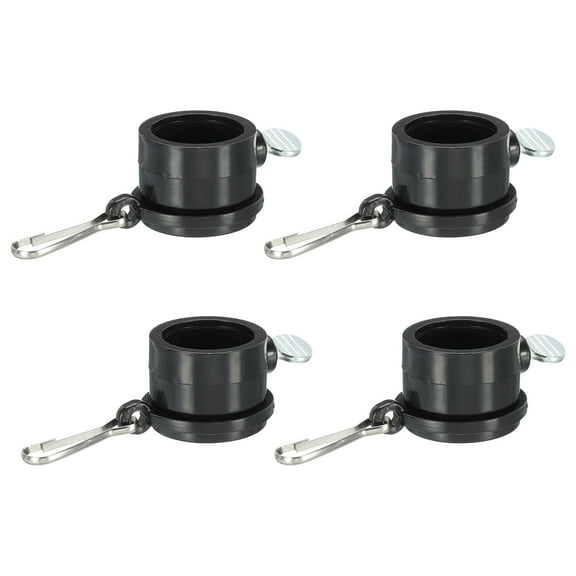 Flag Pole Rings Mounting Clips Rotating Fasteners 26mm x 27mm Black Pack of 4