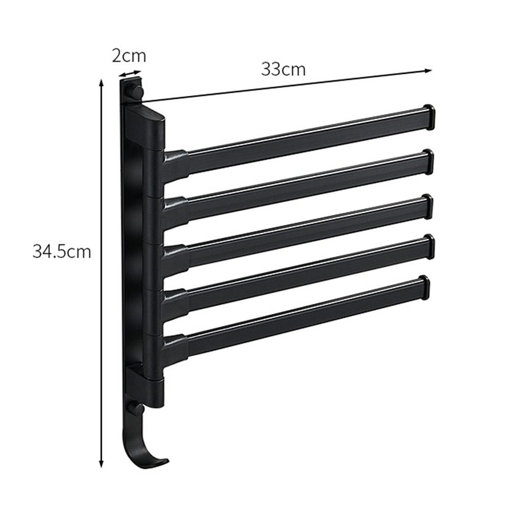 Wall Mounted Shelf Organizer Drying Clothes Rod Bar Rails Rack Bath