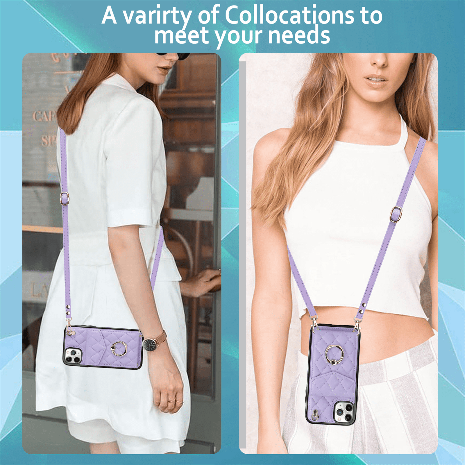 Asuwish Wallet RFID Blocking PU Leather Cell Phone Case with Tempered Glass Screen Protector, Wrist Strap for iPhone 11 Pro, Purple