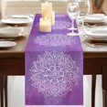 thumbnail image 3 of Table Runners 90 Inches Long Dress Scarves, Boho Floral Farmhouse Coffee/Dining/Kitchen Table Runner for Living Room, Purple Flowers Vintage Bohemian Watercolor 13x90 Inch, 3 of 9