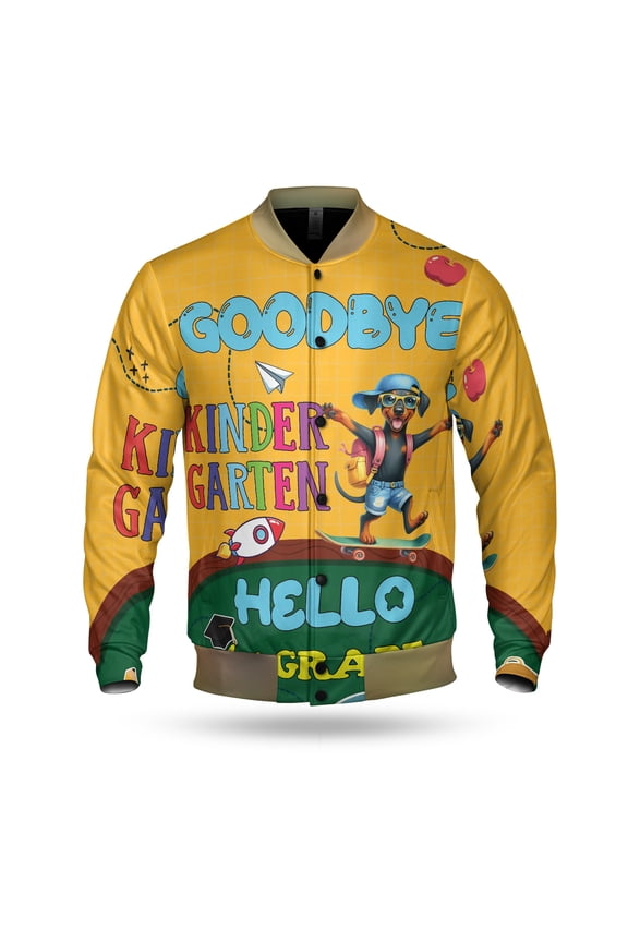 Back to School Doberman Pinscher Goodbye Kindergarten Hello 1st Grade All Over Print 3D Baseball Jacket Doberman Dog Lover Gifts Bomber Jacket Softball - 02011