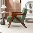 thumbnail image 2 of Leumius Mid Century Modern Accent Chair,Upholstered Reading Armchair with Solid Wood Frame,Accent Chair for Living Room Bedroom Apartment, Easy Assembly,Green, 2 of 9
